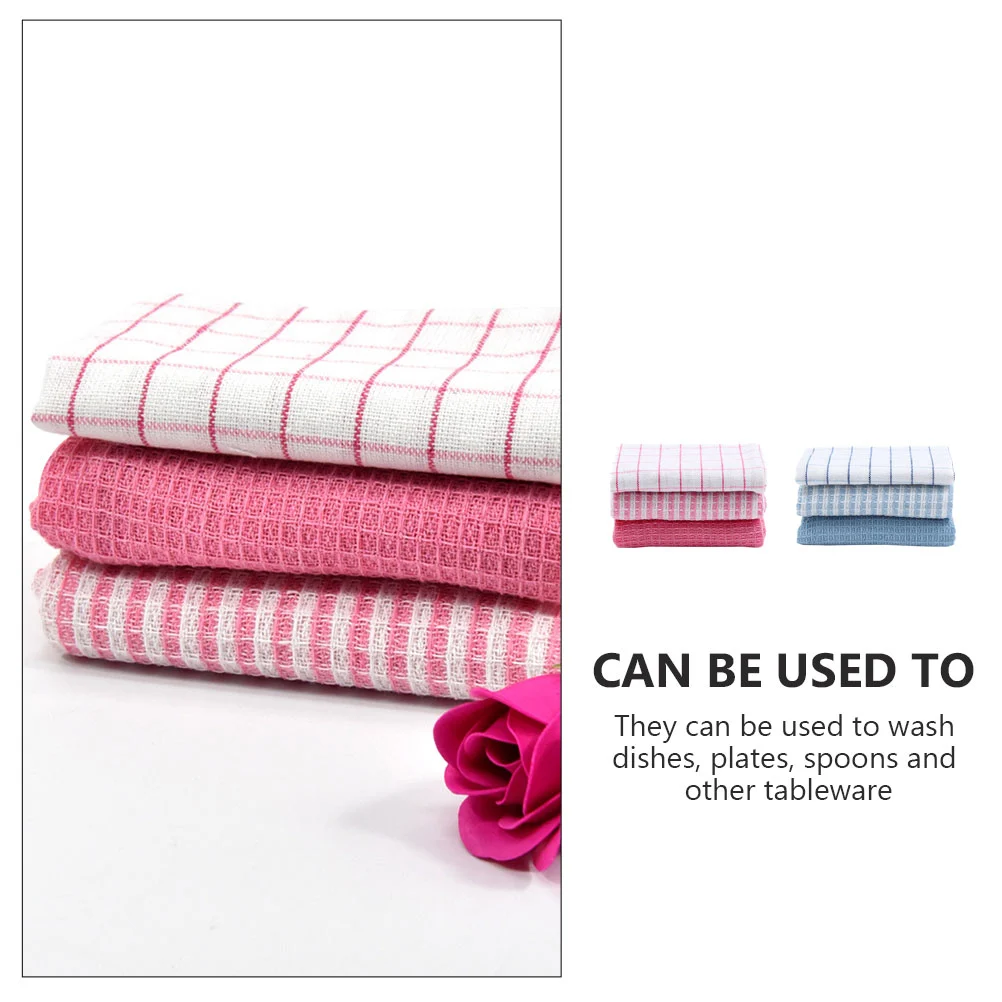 6pcs Home Dish Towels Water Absorbent Wiping Rags Kitchen Washing Cloths