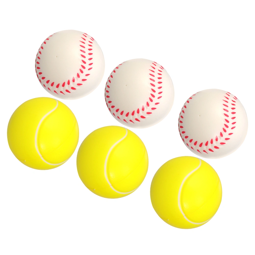 12PCS PU Squeezing Toys Slow Toy Ball Shape Decompression Toys for Boys Girls (Tennis, Baseball, 6pcs Each)