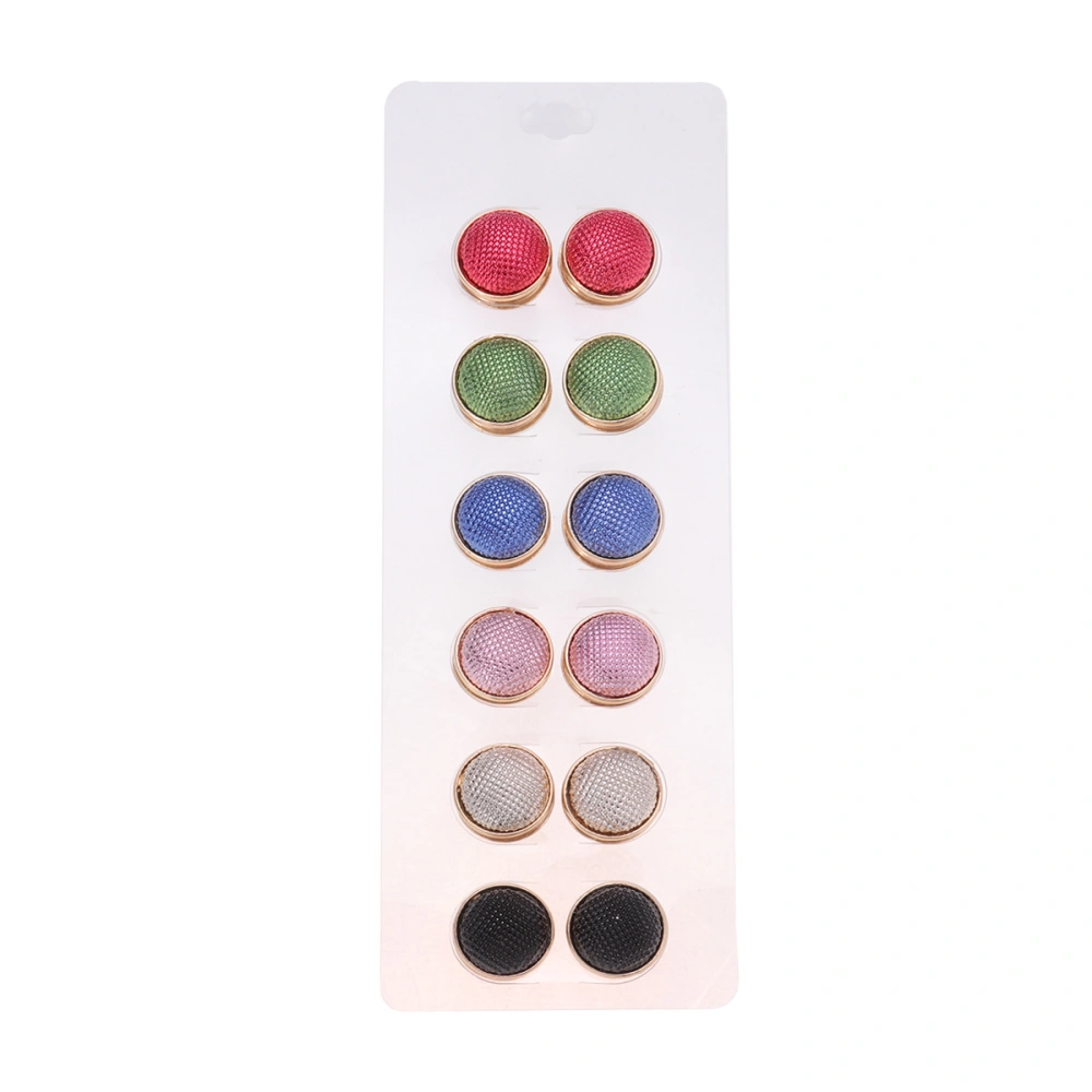 12PCS 6 Colors Alloy Magnetic Snap Brooch Pin Colorful Scarf Clasp Snap Buttons for Decoration (Assorted Color KC)