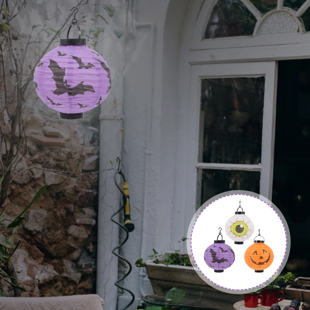 3Pcs Halloween Printing Hanging Decorative Atmosphere Lanterns for Party Decor