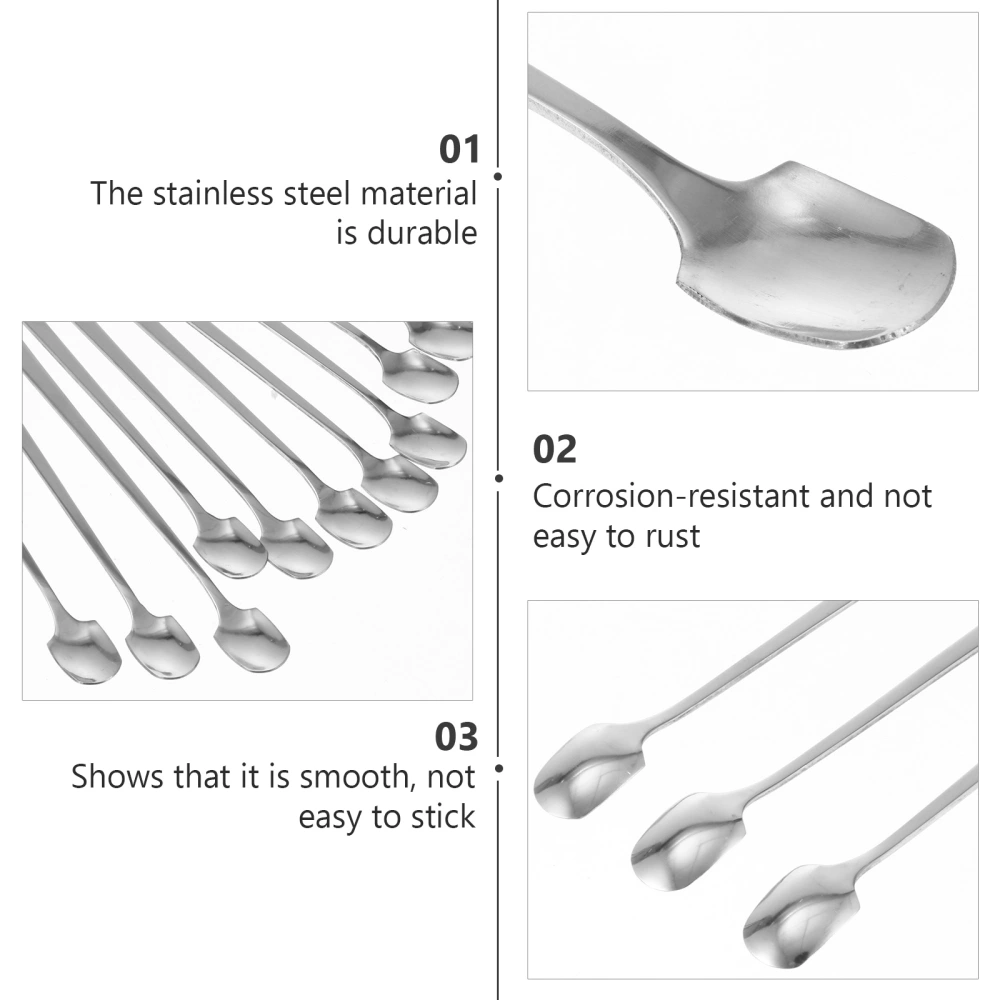 10Pcs Stainless Steel Teaspoons Dessert Stirring Coffee Spoons Kitchen Gadgets