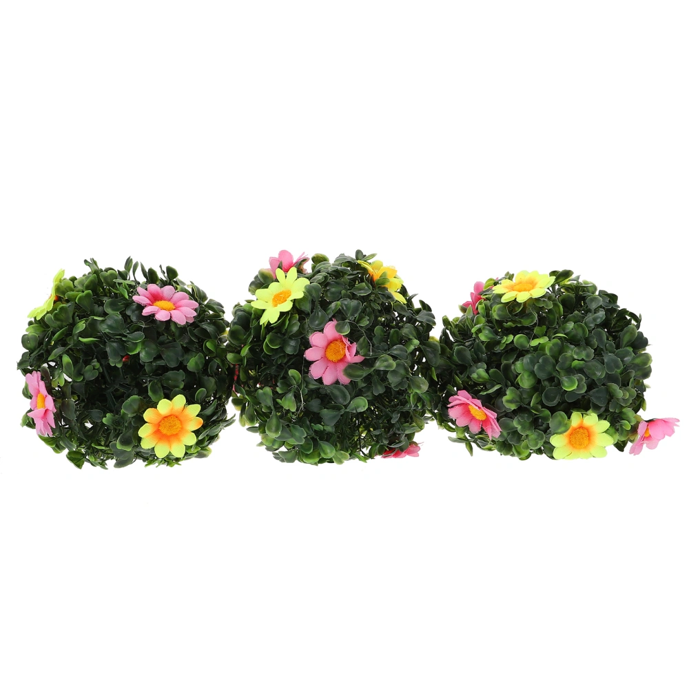 3 Pcs Simulated Grass Balls Artificial Grass Plant Balls Delicate Wedding Adorn