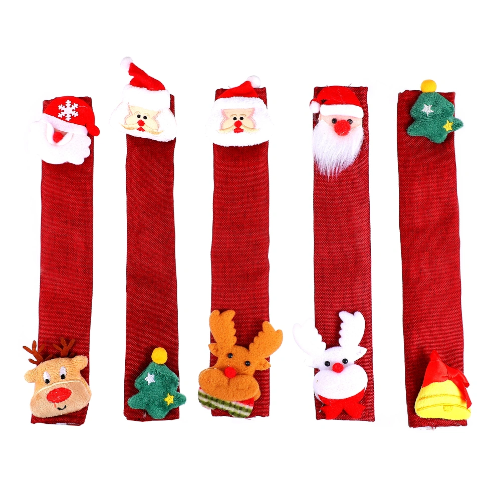 5pcs Christmas Fridge Handle Covers Oven Handle Covers Xmas Home Adornments