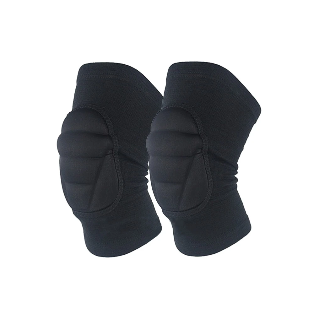 1 Pair Knee Pads Thicken Sports Kneecap Silicone Knee Protector For Soccer Basketball Volleyball Crawling (Black)