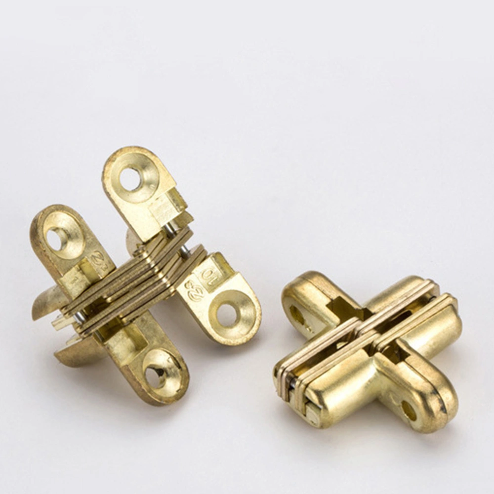 6Pcs Hidden Hinge Zinc Alloy Cross Hinge Silent Table Invisible Cross Hinge Without Screwings