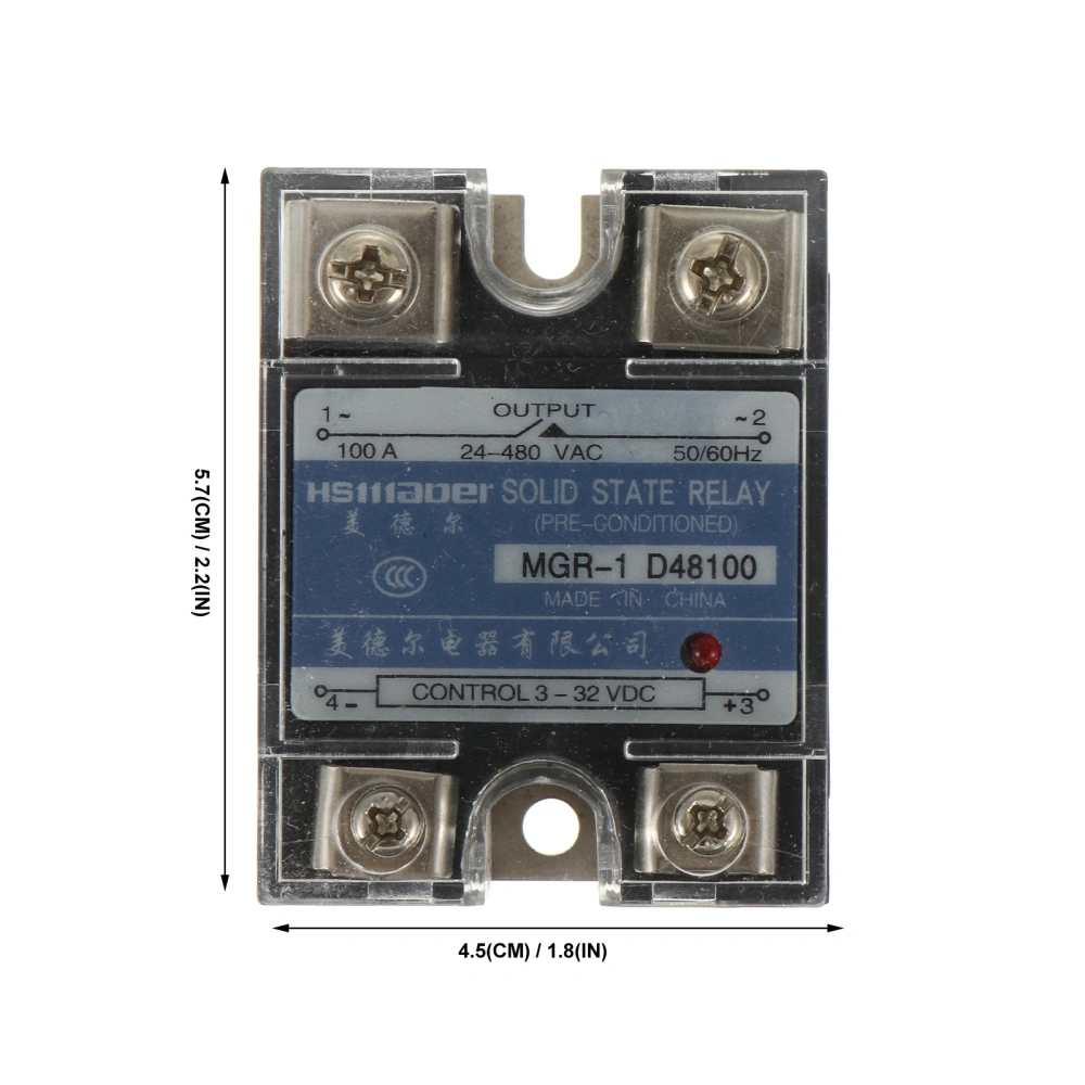 DC Control 40A Single Phase Solid State Relay with Protection Cover Device