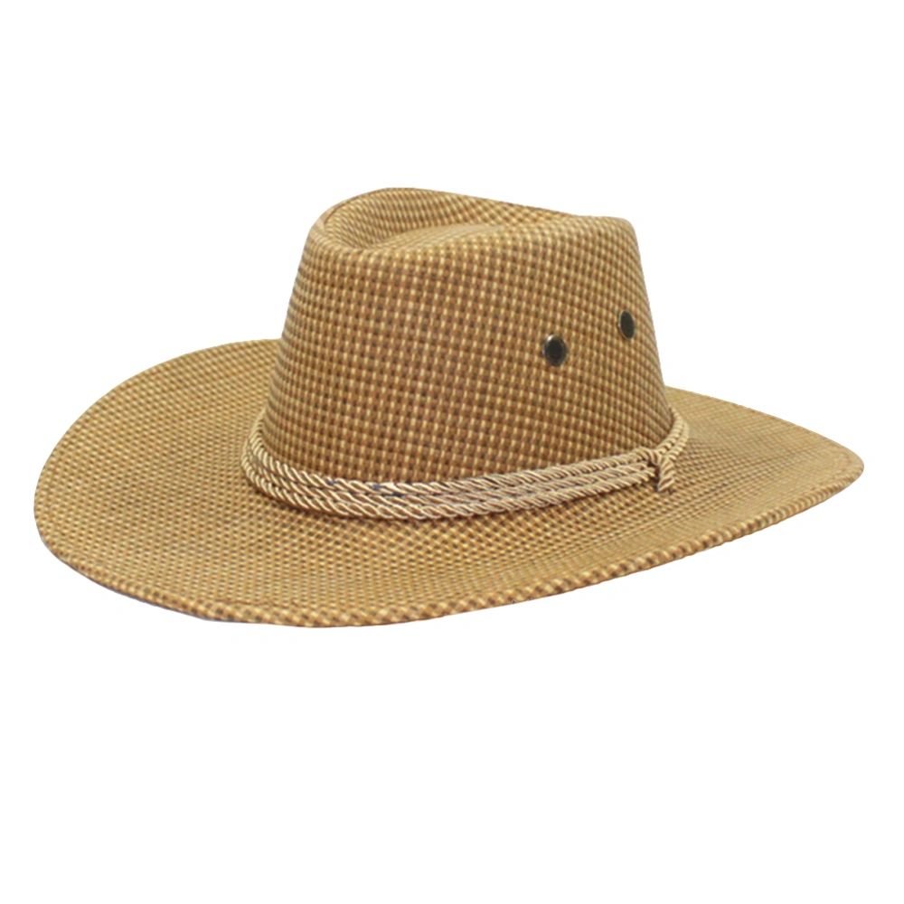 Classic Cowboy Hat Wide Brim Sun Hat Party Straw Woven Hat Cosplay Costume Dancing Party Performance Accessory (Random Style)