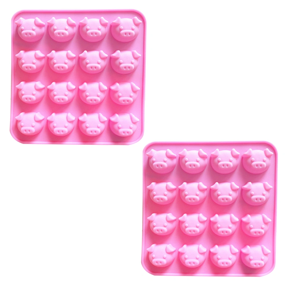 2 Pcs 16 Little Pigs Mold Silicone Mold Cake Decorating Tools for Cake Chocolate Candy(17x17x1.8cm)