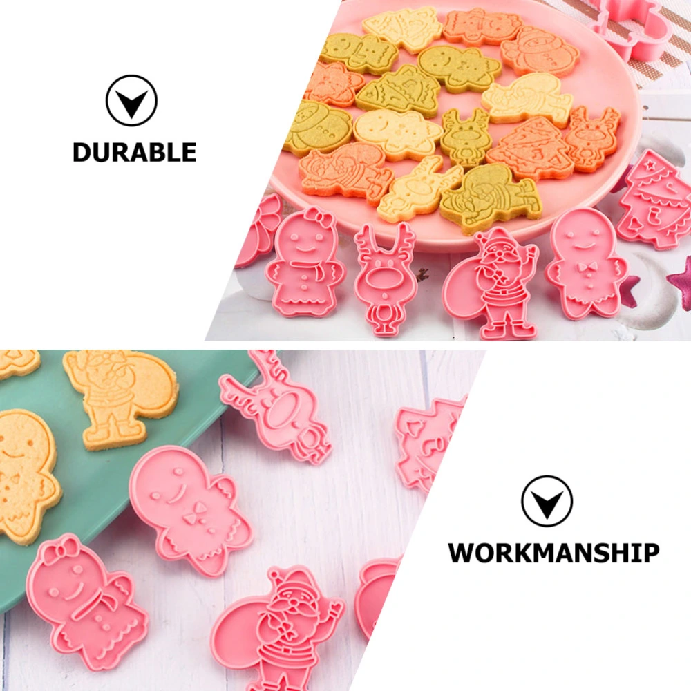 6pcs DIY Biscuits Molds Cartoon Cookie Baking Tools Baking Mold (Pink)