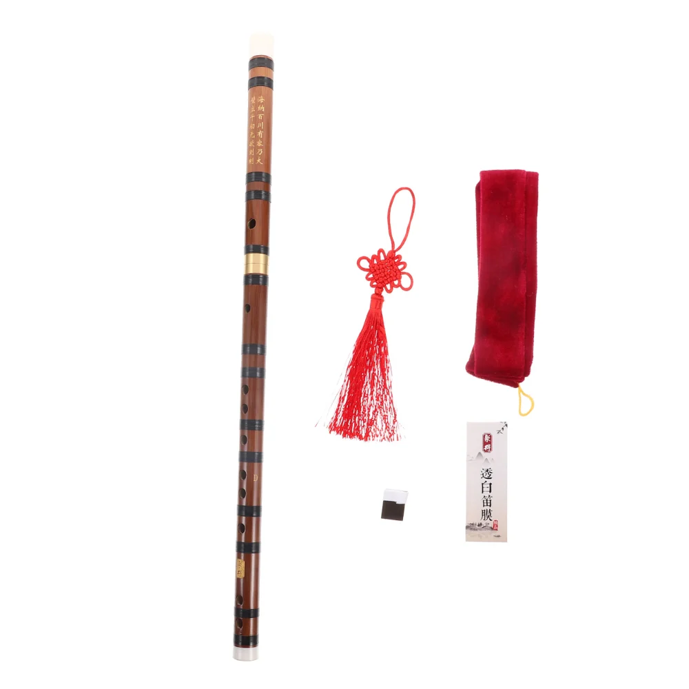 1 Set of Chinese Style Bamboo Flute Kids Adults Portable Flute for Beginner D Tone