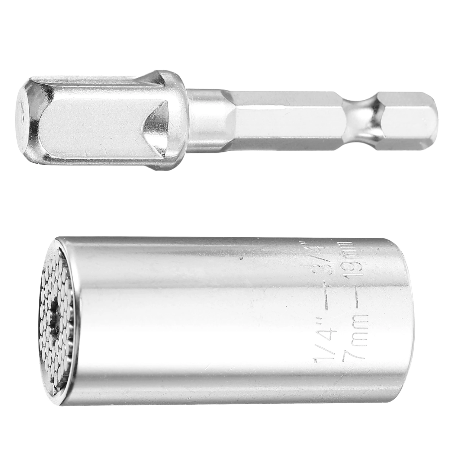1pc 7-19mm Universal Socket with 1pc Ratchet Wrench Power Drill Adapter