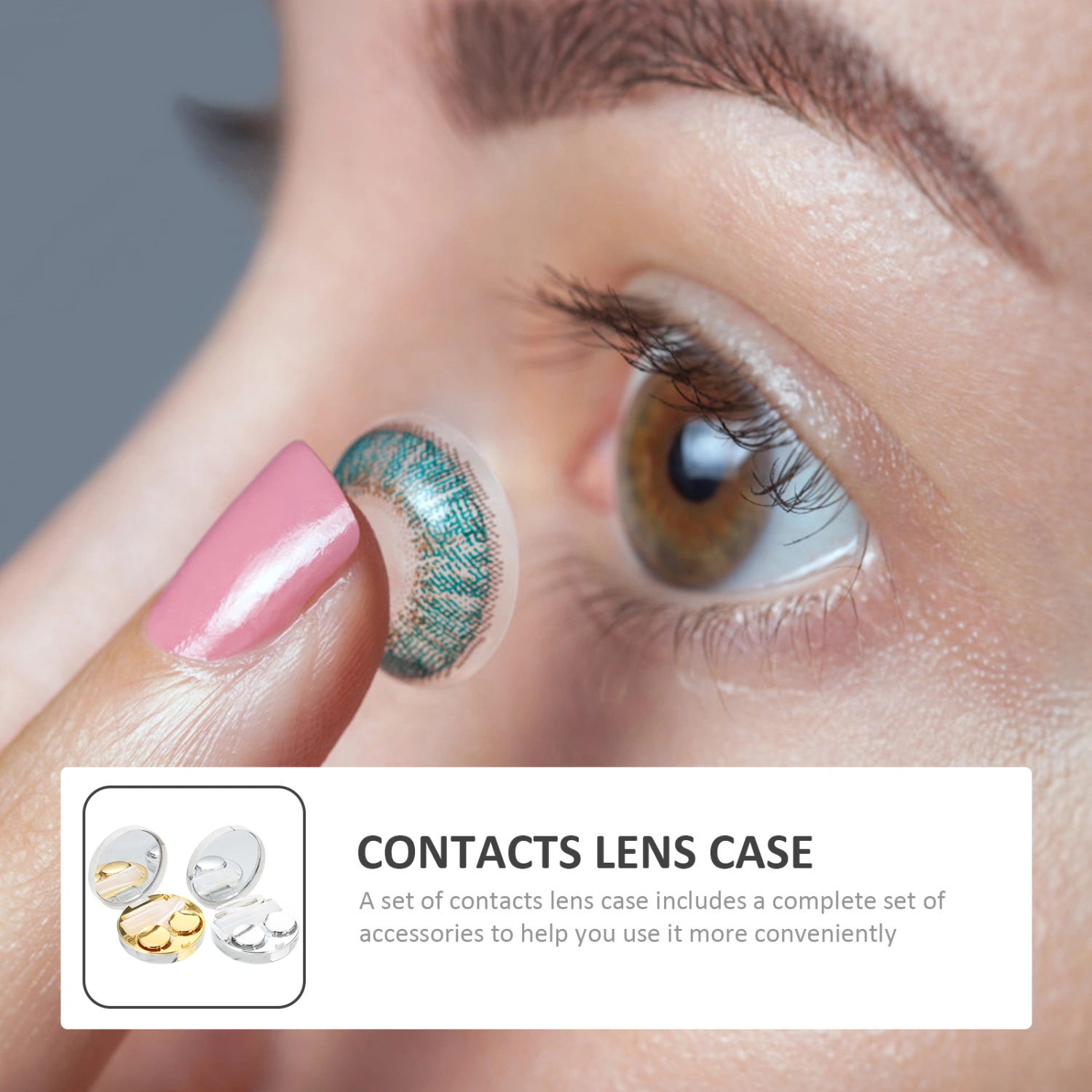 2 Sets of Portable Contact-Lens Cases Cosmetic Eye Lens Container Beauty Lens Box