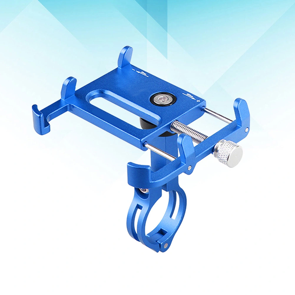 Mount Bracket Handlebar Clip Stand Anti-slip Adjustable Phone Holder Bike (Blue)
