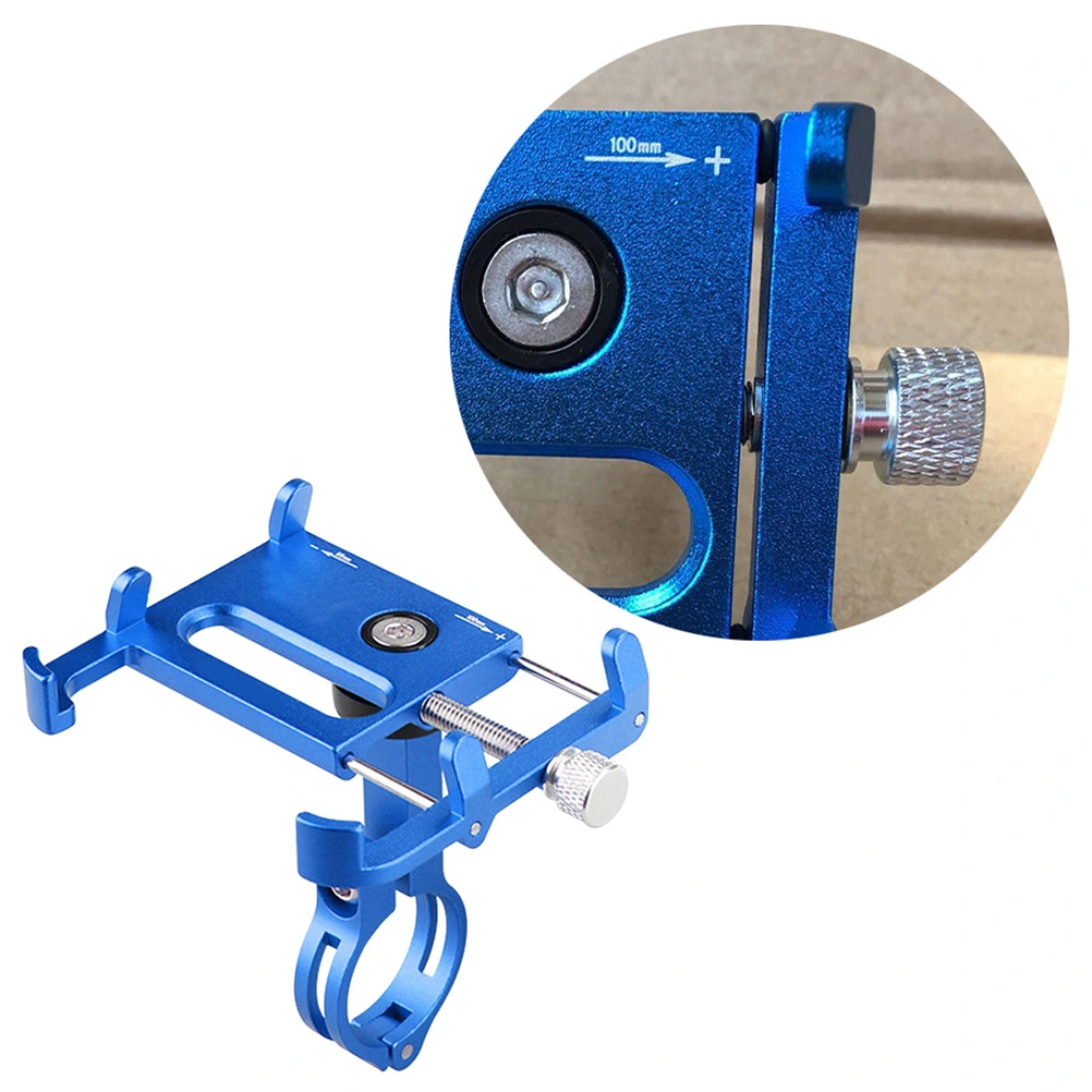 Mount Bracket Handlebar Clip Stand Anti-slip Adjustable Phone Holder Bike (Blue)
