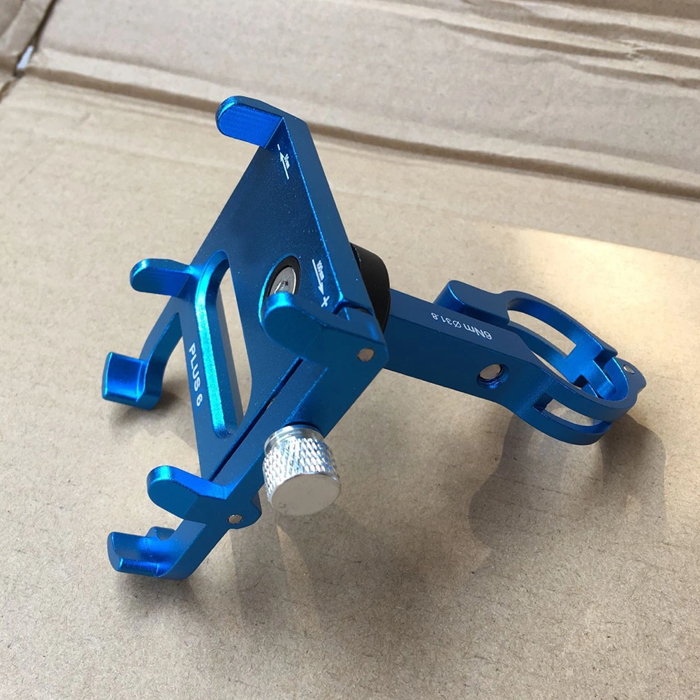Mount Bracket Handlebar Clip Stand Anti-slip Adjustable Phone Holder Bike (Blue)