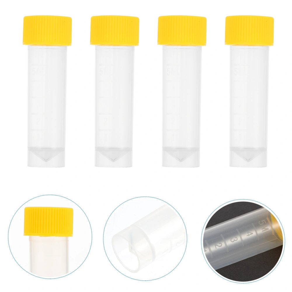 40pcs Plastic Sample Tubes Freezing Tubes Experiment Tubes (Random Lid Color)