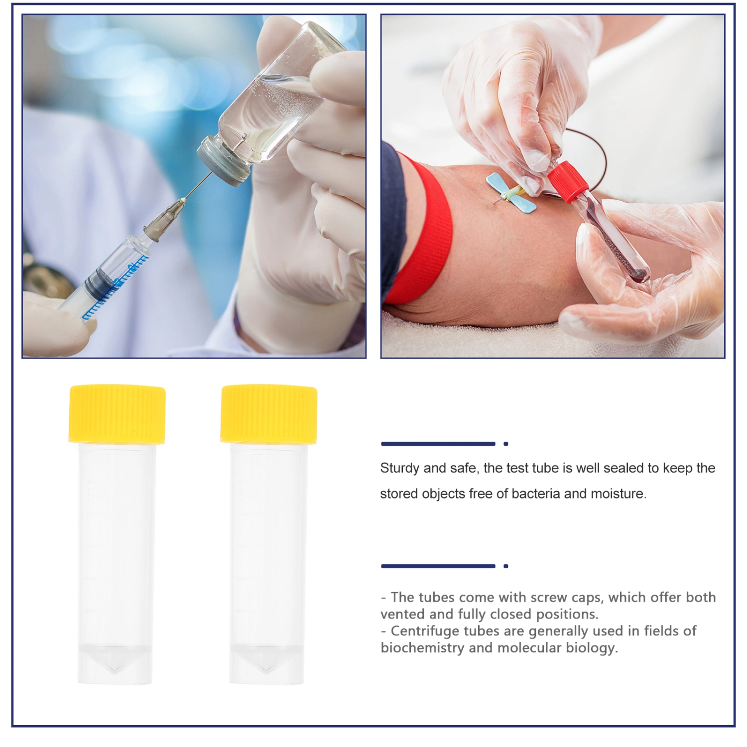 40pcs Plastic Sample Tubes Freezing Tubes Experiment Tubes (Random Lid Color)
