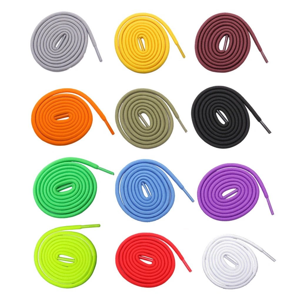 12 Pair of Replacement Shoelaces Round Shoe Laces Strings for Sports Shoes Sneakers Skates (Assorted Colors)