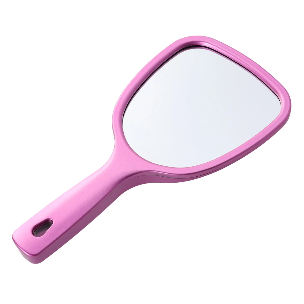 1pc Double Side Handheld Mirror Cosmetic Mirror Back 2X and 3X Magnification Round Mirror (Rosy)