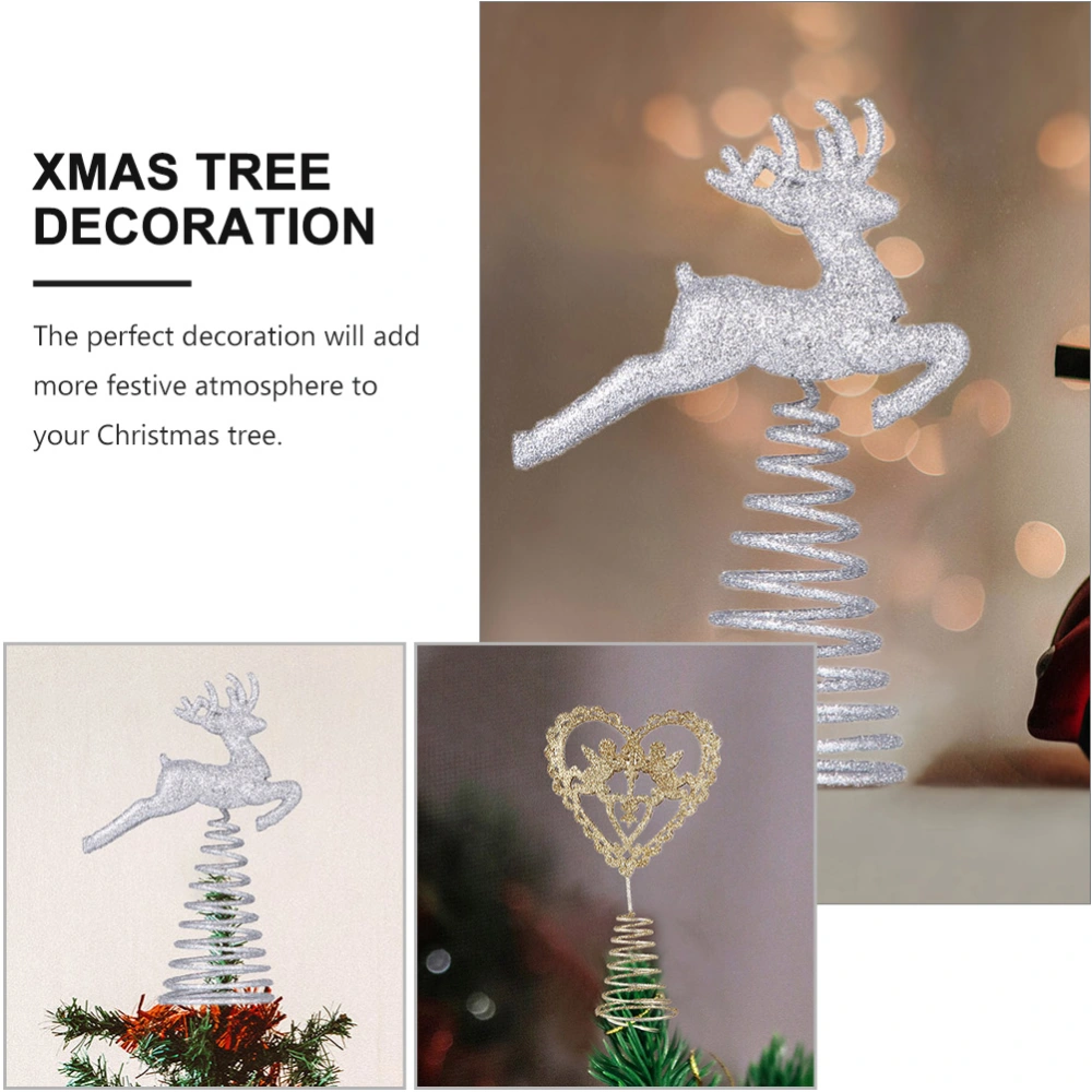 3PCS Xmas Loving Heart Elk Tree Topper Christmas Tree Decorative Supply