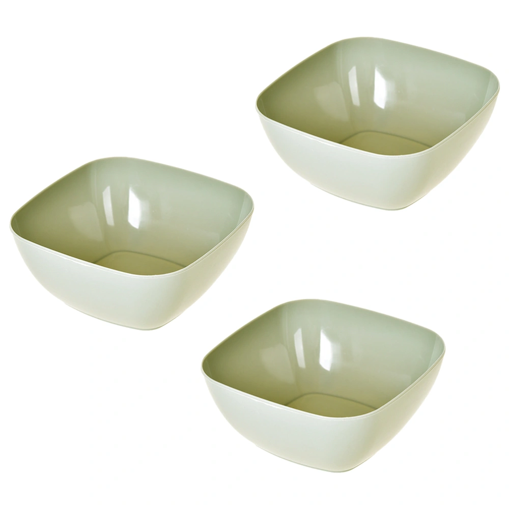 3pcs Square Storage Cases Plastic Fruit Boxes Multifunctional Candy Container Snack Tray for Home Banquet Dorms Green