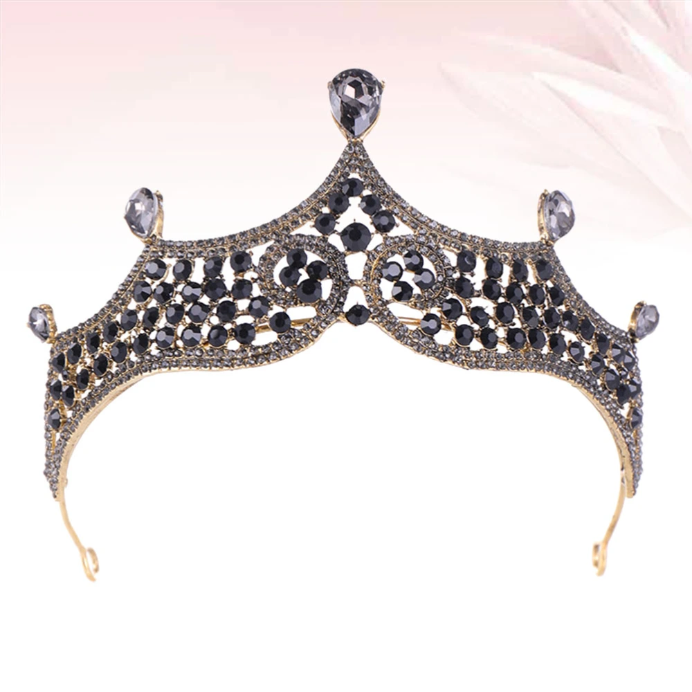 Vintage Baroque Crown Hair Rhinestone Crown Headdress Wedding Bridal Crown Photo Prop Jewelry for Women