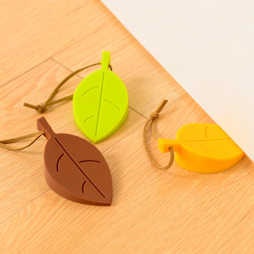 4pcs Silica Gel Leaves Door Stopper Prevent Baby Finger Pinch Injuries Door Stops Set Finger Protector Doorstop (Random Color)