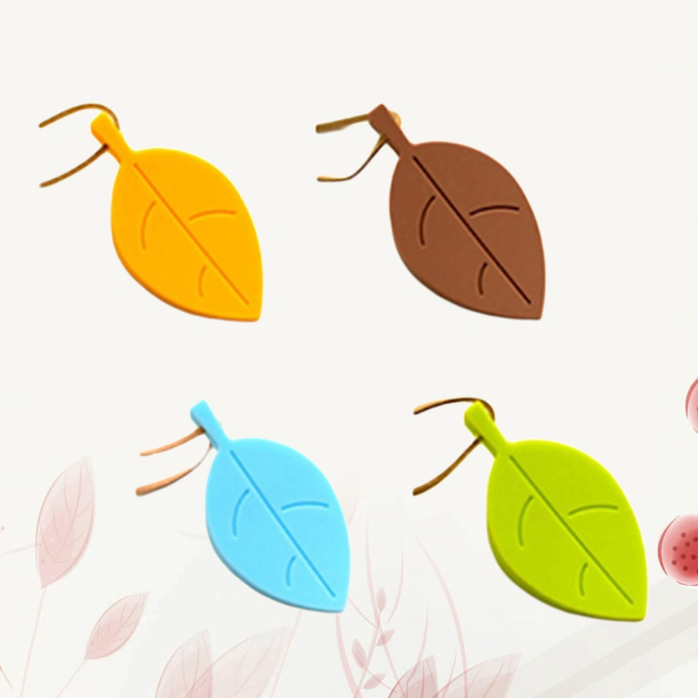 4pcs Silica Gel Leaves Door Stopper Prevent Baby Finger Pinch Injuries Door Stops Set Finger Protector Doorstop (Random Color)