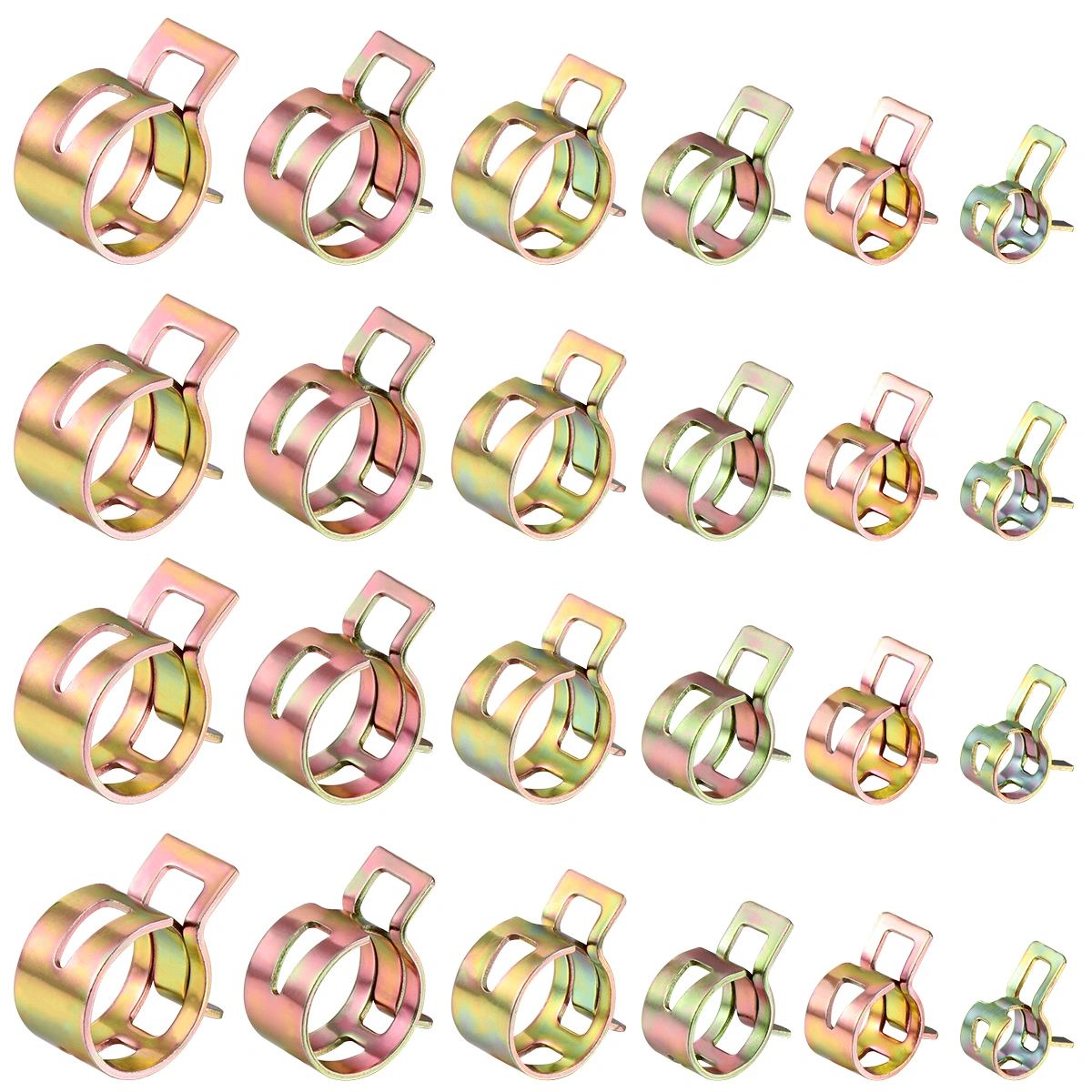 BESTOMZ 60pcs 7mm 10mm 11mm 14mm 16mm 17mm Spring Clips Water Pipe Air Tube Clamps Fasteners