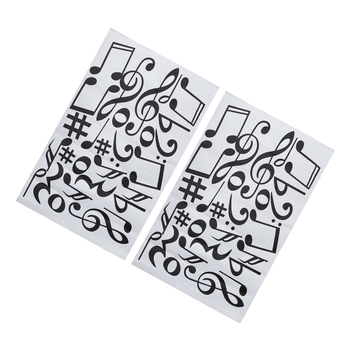 2Pcs Sticker Wall Stickers Musical Home Decor Music Note Shaped Adhesive Stickers(Black)