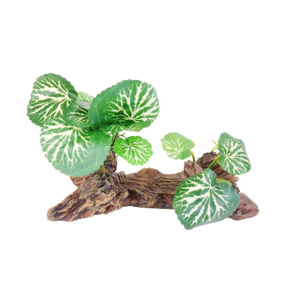 Aquarium Wood Sculpture Grass Figure Fish Tank Landscape Ornament Resin Desktop Decoration Photo Props Model Supplies (Green)