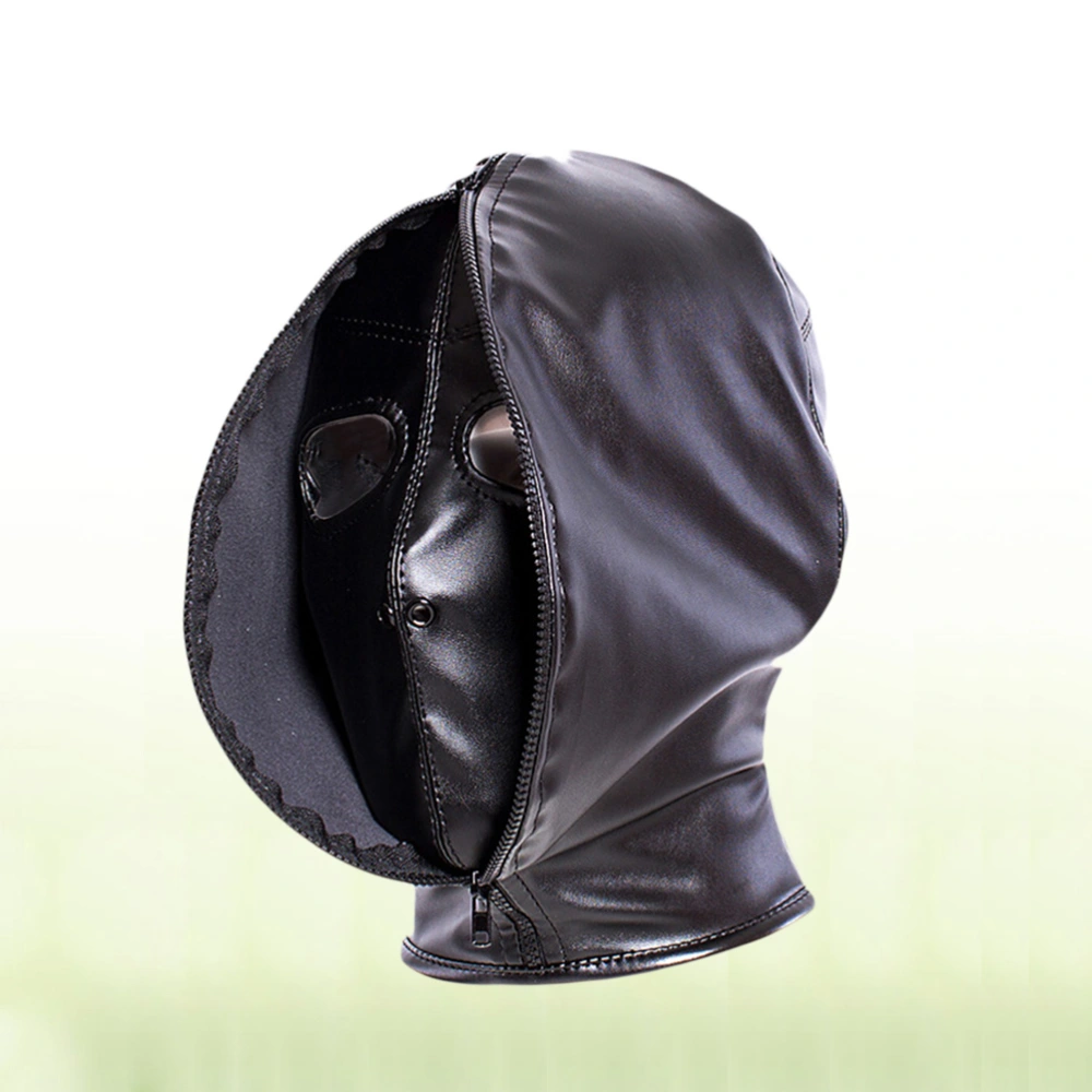 PU Leather Sex Mask Hoods Adult Sex Games Sex Toys Couples Flirting Products for Women (Black)