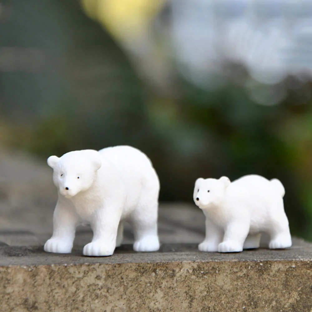 9pcs Micro Landscape Polar Bear Adornments Lovely Polar Bear Decorations