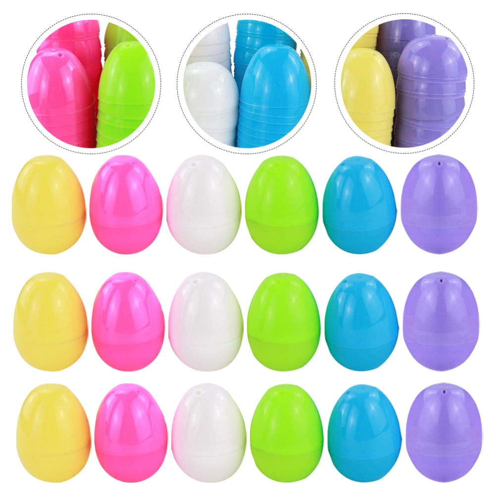 36Pcs Empty Easter Eggs Plastic Eggs Plaything Candy Eggshell Box (Random Color)