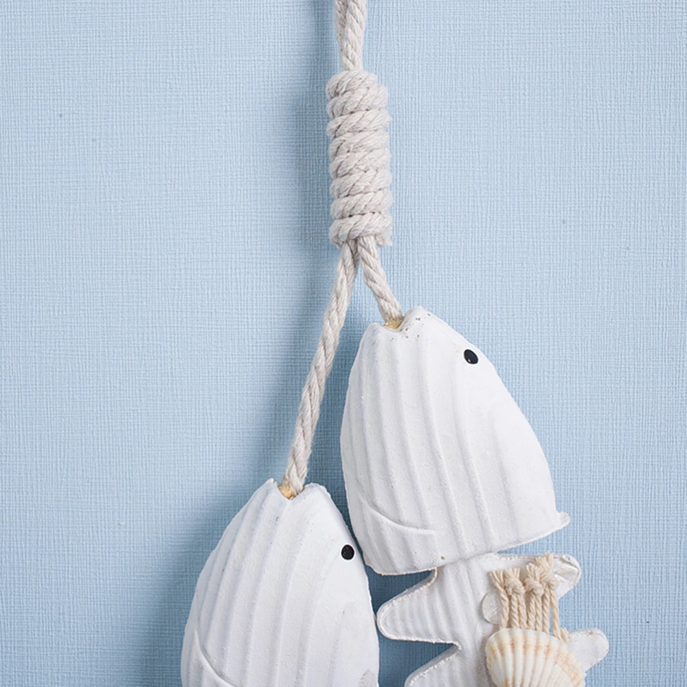 1pc Wooden Fishbone Wall Hanging Door Craft Decoration Mediterranean Style for Home Cafe Shop