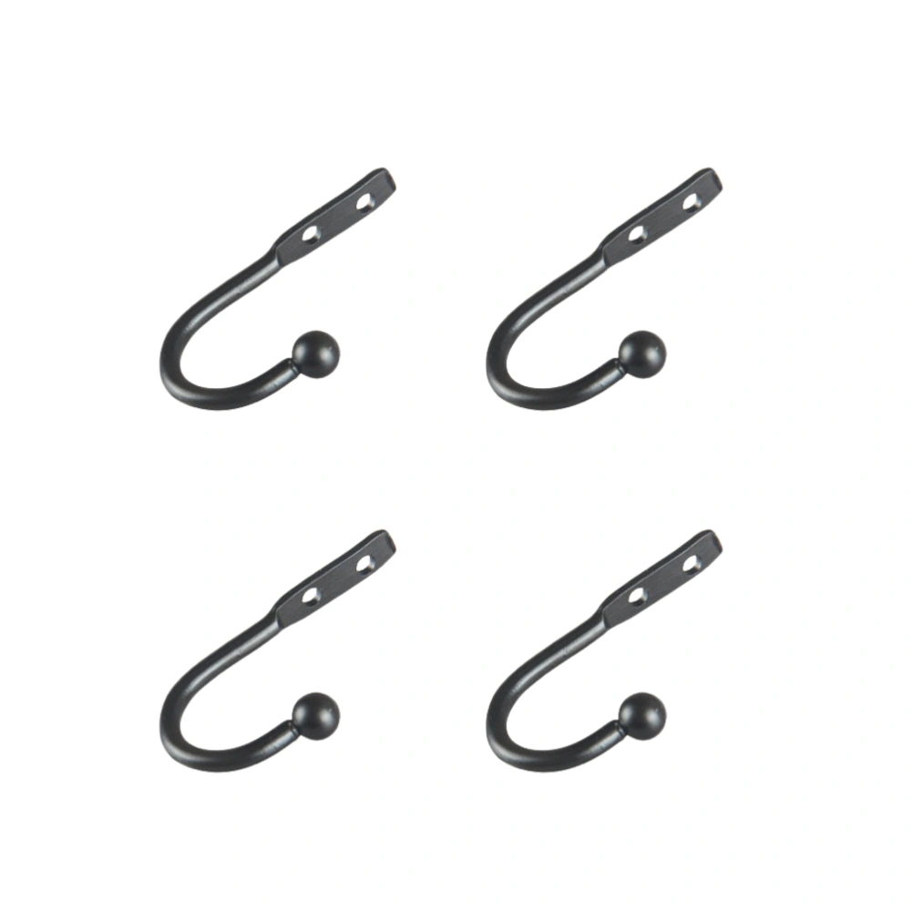 20PCS Mini Hook Single Small Size Wall Hooks Decorative Door Hanger Metal Alloy Wall Hangers Black Hooks