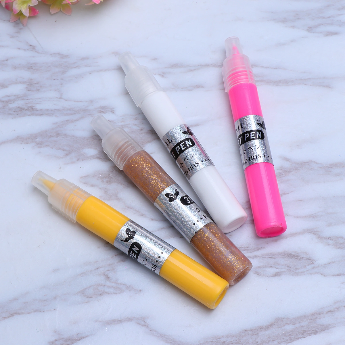 TINKSKY 12 Colors UV Gel Acrylic Tips 3D Nail Art DIY Painting Polish Pen Set