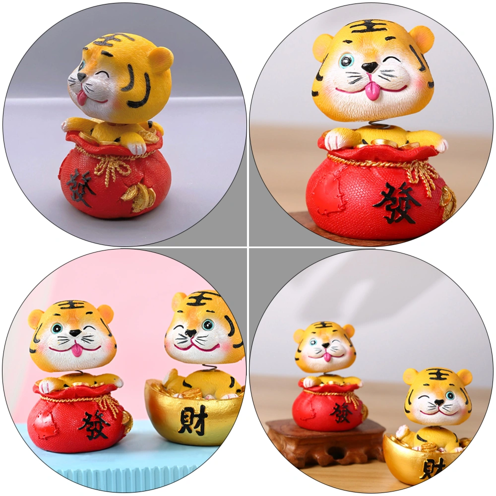 1Pc Lovely Fortune Tiger Year Resin Craft Decor for Home Desktop Car Decor