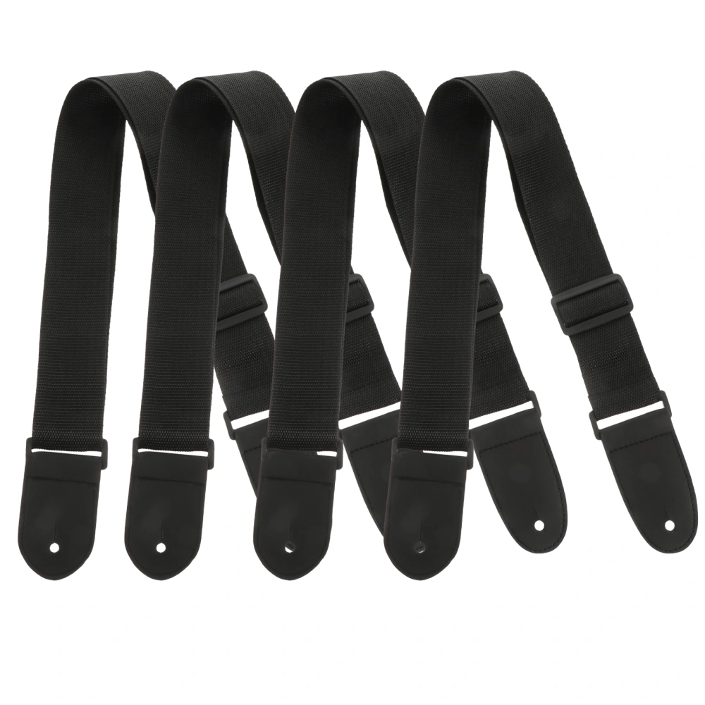 4pcs Thickened Adjustable Ukulele Guitar Strap Durable Guitar Strap Black