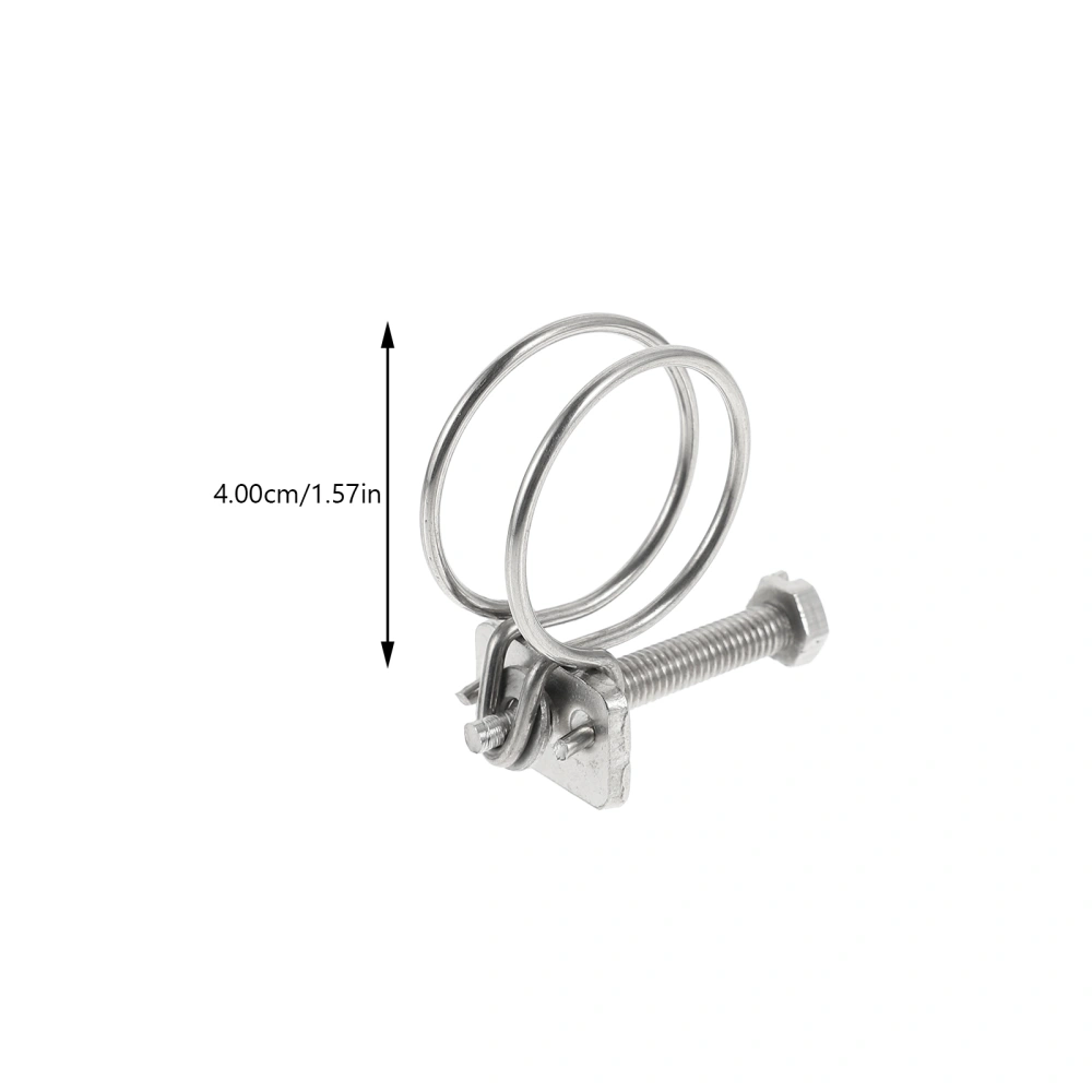 10Pcs Double Steel Wire Stainless Steel Hose Clamps Water Pipe Clips Tube Clamps