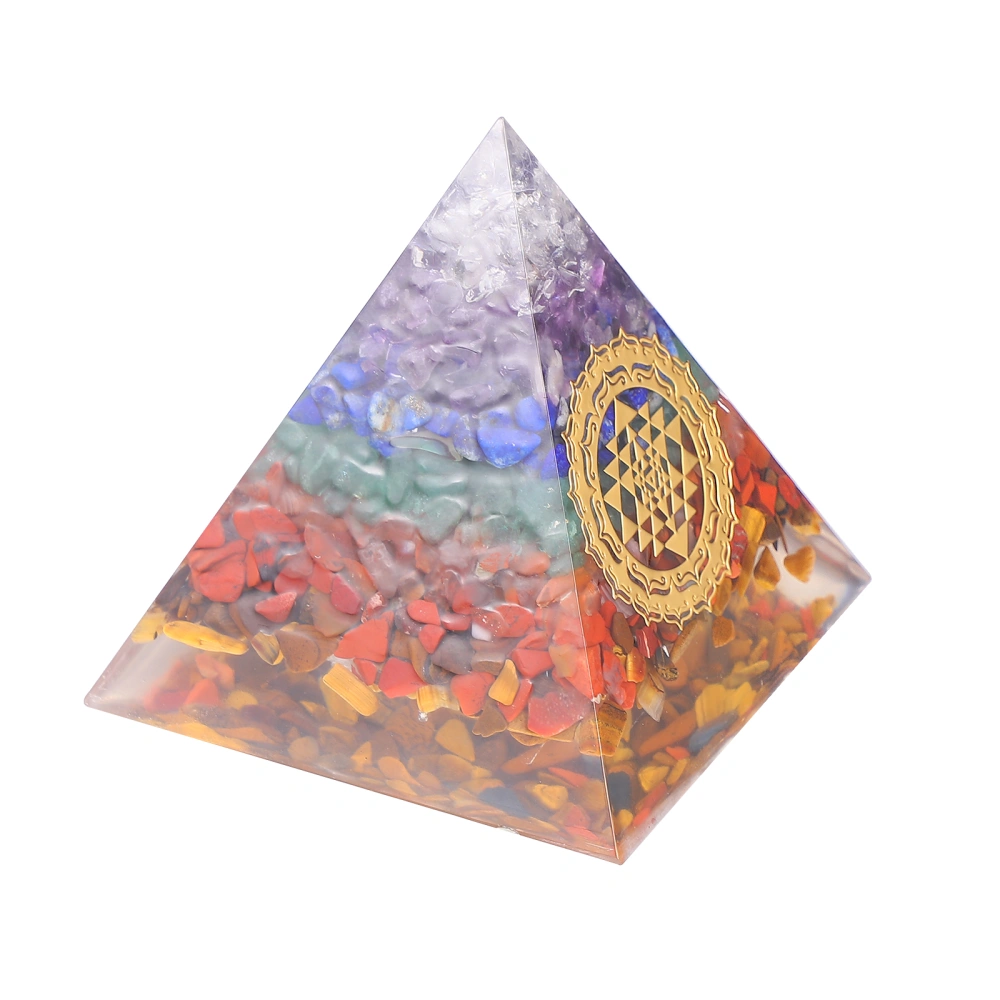 1pc Crystal Pyramid Model Decorative Fengshui Ornament Home Art Ware Model