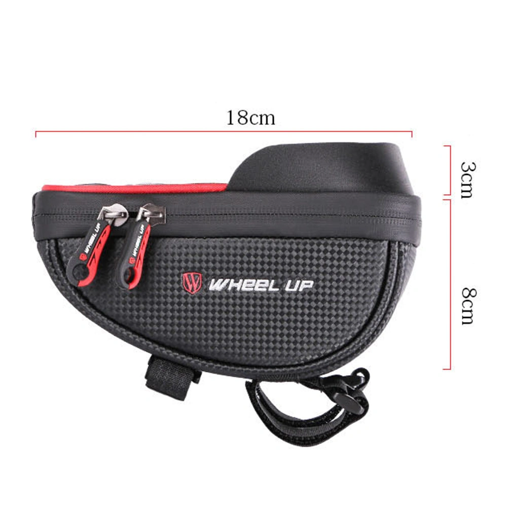 Bike Phone Mount Bag Waterproof Universal Cycling Frame Bags Phone Mount Holder Tube Handlebars Storage Bag for iPhone 6 6s 7 7s 8 X Plus 7 Note 7 Below 6 Inch (Black)