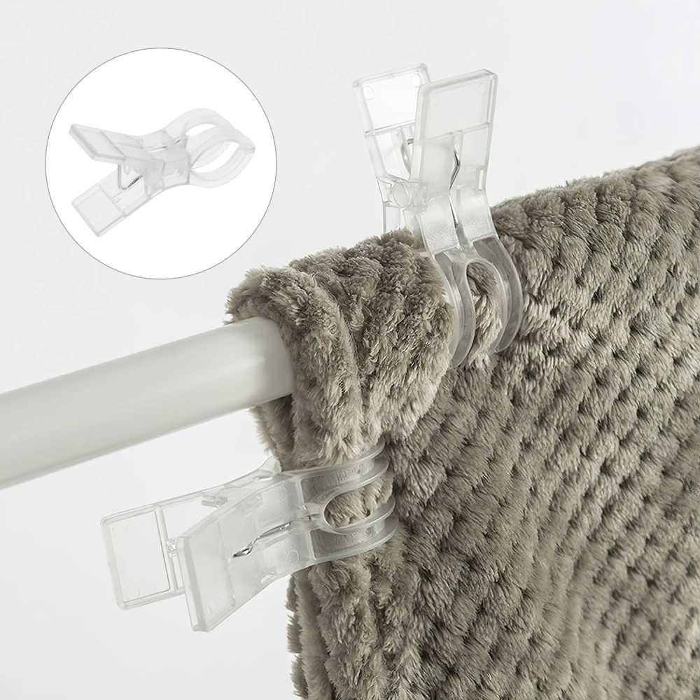 8pcs Beach Towel Clips Clothes Pegs Clothing Hanger Clamp Jumbo Size Clips for Quilt Beach Chair Pool Loungers (Clear White)