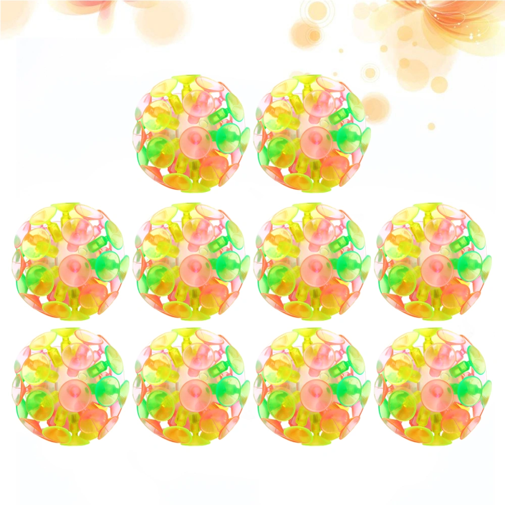 10 Pcs Childrens Suction Cup Ball Creative Children Sticking Toy Glowing Parent-child Interaction Balls Kids Plaything for Boys and Girls