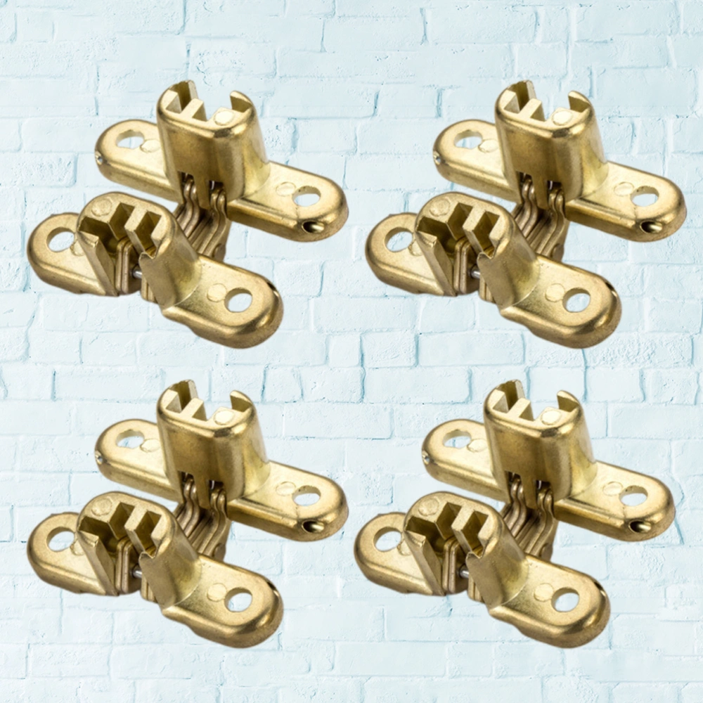 4Pcs Hidden Hinge Zinc Alloy Cross Hinge Silent Table Invisible Cross Hinge Without Screwings