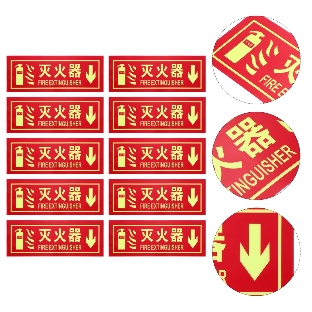 10Pcs Fire Extinguisher Wall Signs Fire Extinguisher Indicating Boards Public Boards