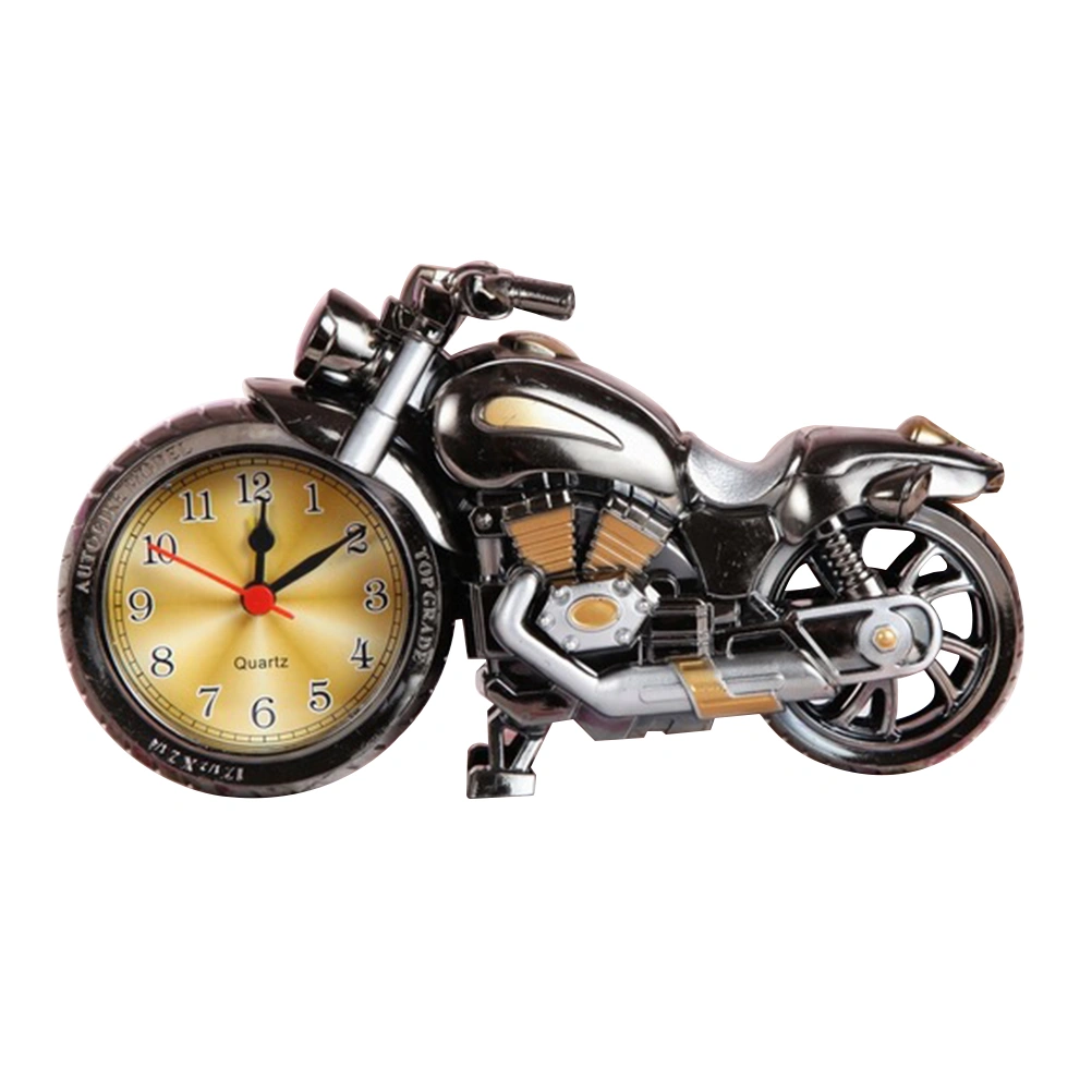 Luxury Vintage Old Style Motorcycle Alarm Clock Unique Gift for Motor Lovers Kids - Without Batteries (As Shown)