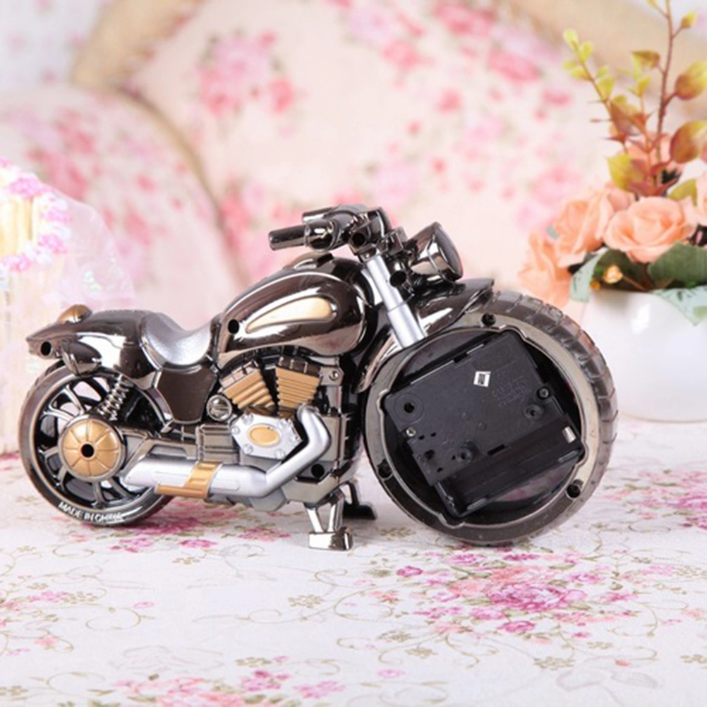 Luxury Vintage Old Style Motorcycle Alarm Clock Unique Gift for Motor Lovers Kids - Without Batteries (As Shown)