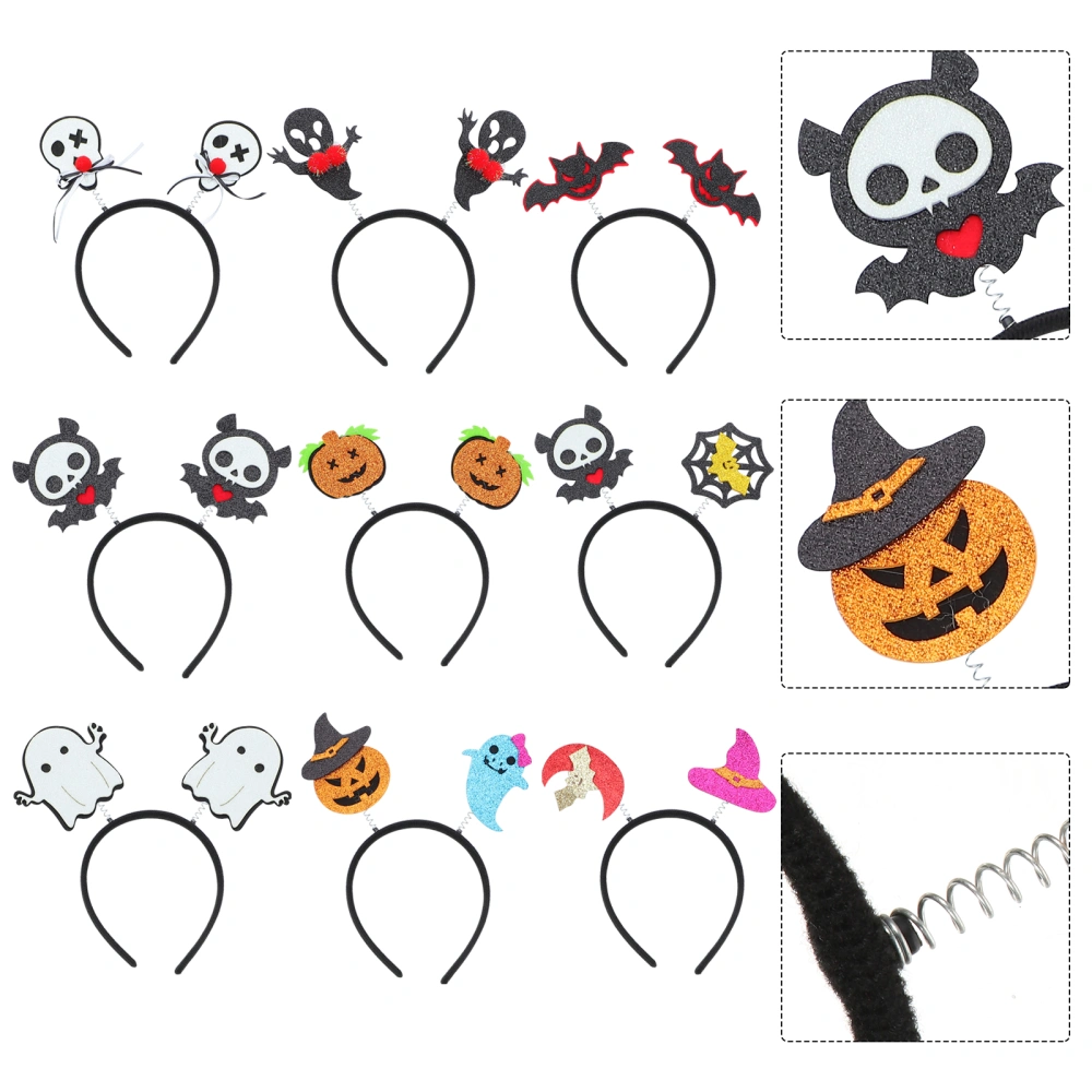 9pcs Halloween Headbands Creative Spring Classic Decor Hairband Party Headdress