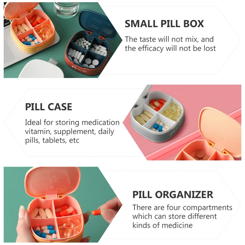 3Pcs Small Pill Box Portable Pill Organizer Plastic Medicine Container